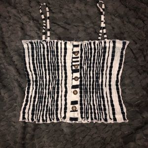 TOPSHOP blue/white stretch tank crop top size 10
